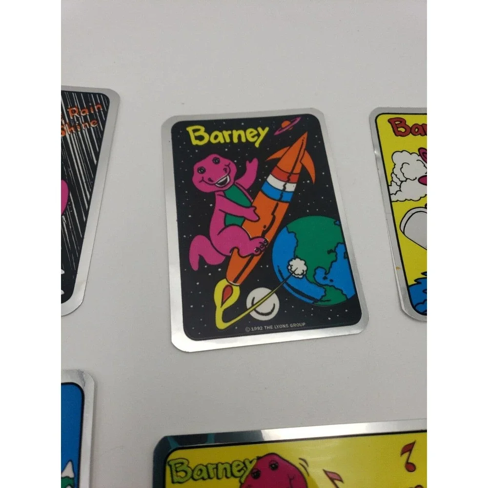 Vintage Stickers Lot of 10 BARNEY FOIL MYLAR Vending Machine Sticker VTG 1992